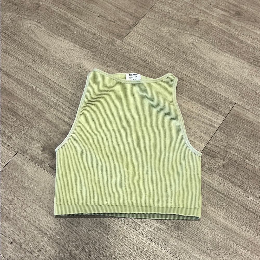 Cotton On Light Green Ribbed Top